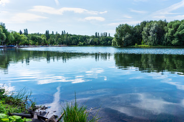 Fototapeta premium Lake in Beautiful Izmailovo park in Moscow