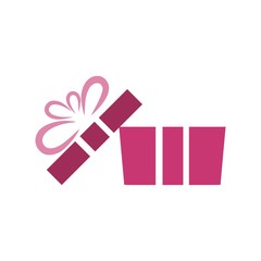 Opened gift box concept, simple vector icon