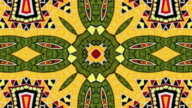 Abstract kaleidoscope of geometric patterns and figures