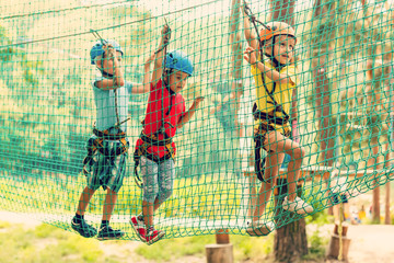 The obstacle course in adventure park
