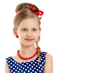 Portrait of a little girl close-up.