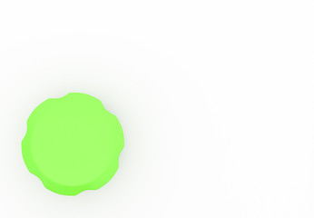 Button green on white background 3d illustration