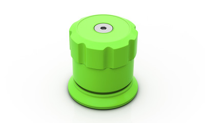 Lid green on white background 3d illustration