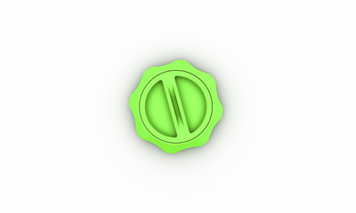 Switch green on white background 3d illustration