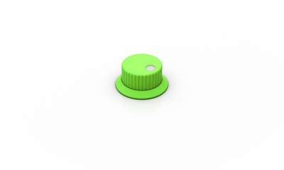 Volume button green on white background 3d illustration