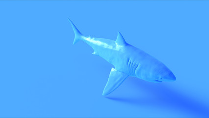 Blue Great White Shark 3D illustration 3d render