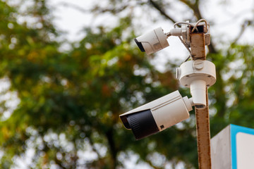 Surveillance camera or CCTV system is device to record video for security about shop, store, house, hotel or offices