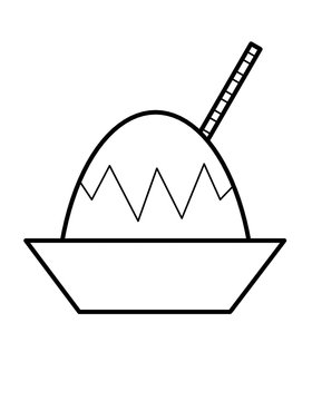 black and white shaved ice dessert clip art preview