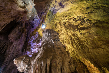 The Cathedral, an amazing natural cave with stalagmites and stalactites at Rio Verde in San Luis Potosi, Mexico