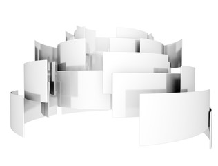 Abstract 3d metal squares isolated on white background 