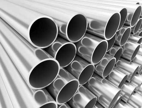 Close Up Image Of Metal Steel Tubes