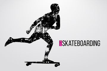 Obraz premium Silhouette of a skateboarder. Vector illustration