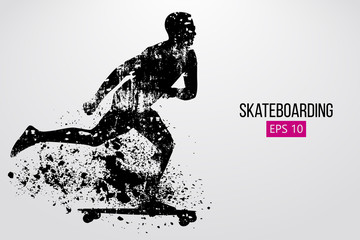 Silhouette of a skateboarder. Vector illustration