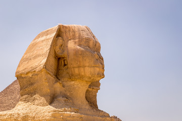 Great Egyptian Sphinx in Cairo. Image with Copy space