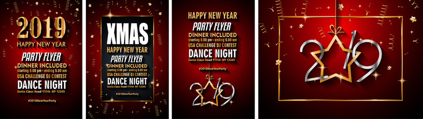 2019 Happy New Year Background for your Seasonal Flyers and Greetings Card