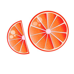 Big orange slice on white isolated