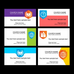 A set of business cards of the church, a ministry or mission, a club or camp, using a creative logo.
