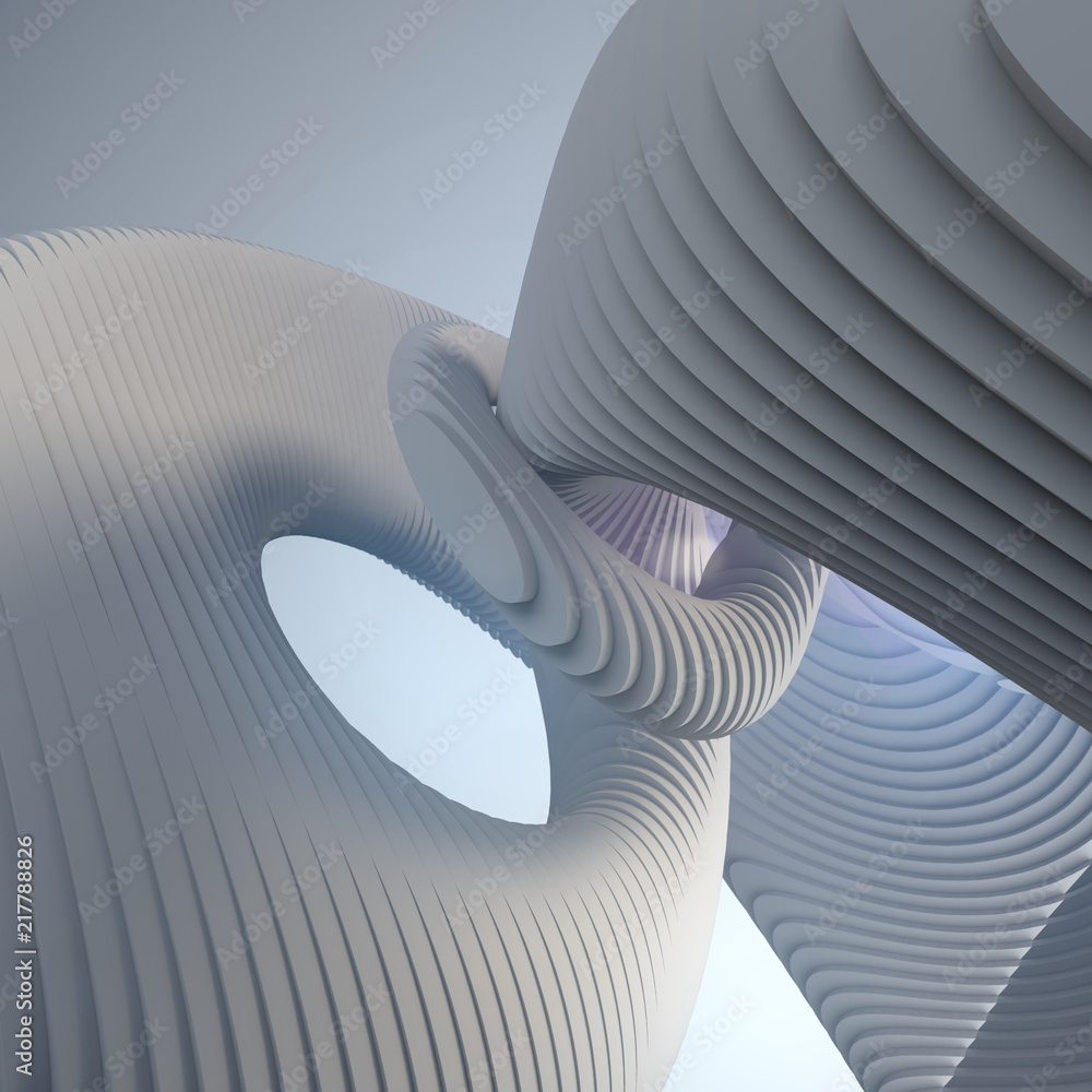 Aufkleber white stripe pattern futuristic background. 3d render illustration