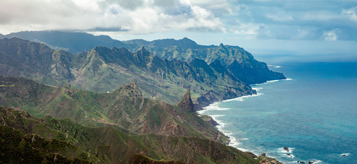 Panorama top view of beautiful volcanic island Tenerife