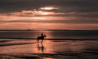 Riding on the beach