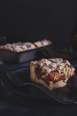 Delicious plum crumble cake