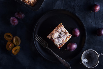 Delicious plum crumble cake