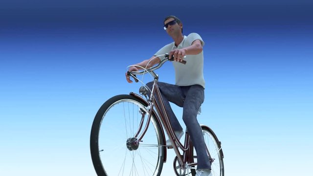 a man on a Bicycle 3D render