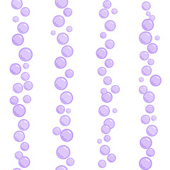 Vertical seamless soap bubble stripes, pink naive and simple lines with water bubbles, vector
