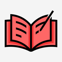 Coloured outline write pixel perfect vector icon