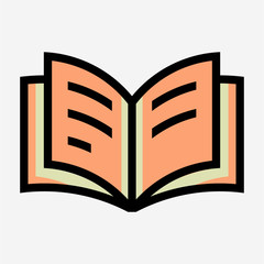 Coloured outline notebook pixel perfect vector icon