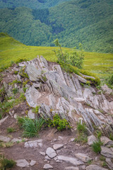 Obraz premium Wetlina hiking trail in Bieszczady National Park, Subcarpathian Voivodeship of Poland