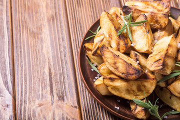 Homemade grilled potatoes with rosemary