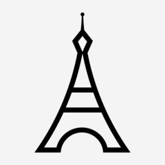 Outline Eiffel tower pixel perfect vector icon