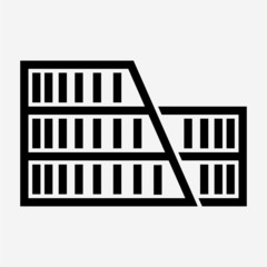 Outline Rome Colosseum pixel perfect vector icon