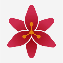 Flat Lily flower pixel perfect vector icon