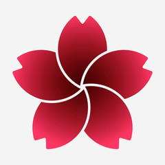 Flat sakura flower Japan beauty pixel perfect vector icon © Hung