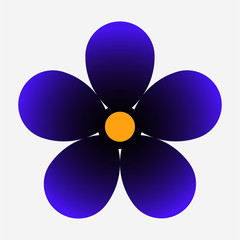 Flat violet flower pixel perfect vector icon