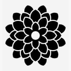 glyph Dahlia flower pixel perfect vector icon