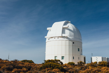 Teide Observatory astronomical telescopes in Tenerife, Canary Islands, Spain