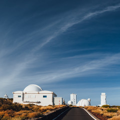 Teide Observatory astronomical telescopes in Tenerife, Canary Islands, Spain