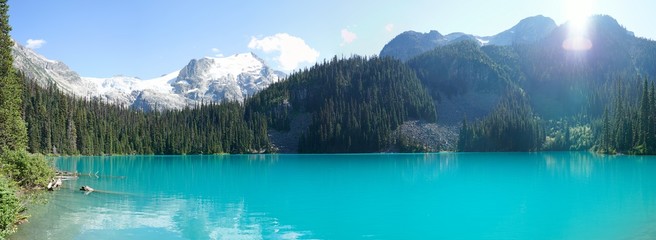 Panoramic Landscape of Middle Joffre Lake, Vancouver, British Columbia, Canada