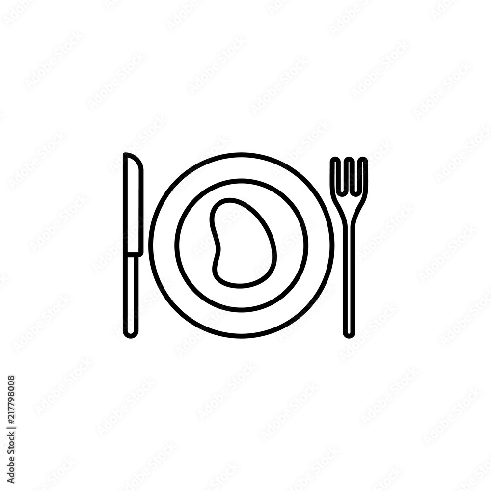 Poster food in a plate icon. element of hotel icon for mobile concept and web apps. thin line food in a pla