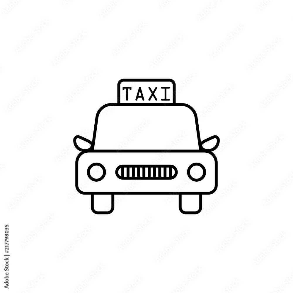 Poster taxi icon. element of hotel icon for mobile concept and web apps. thin line taxi icon can be used fo