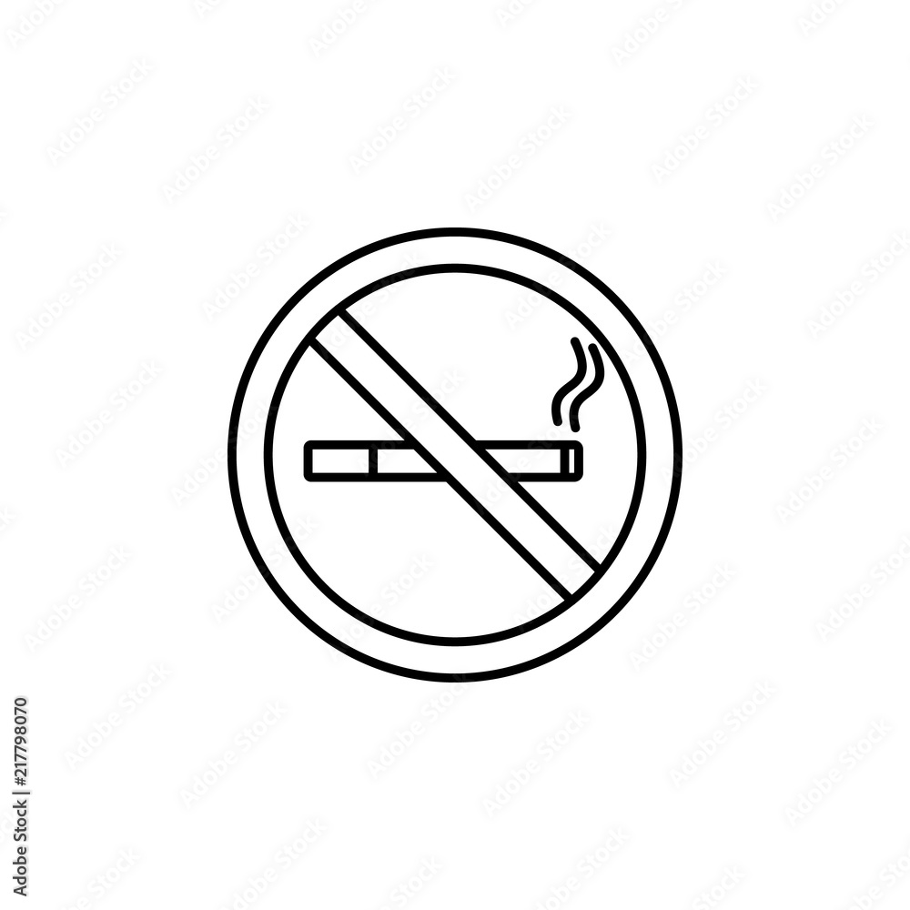 Poster no smoking sign icon. element of hotel icon for mobile concept and web apps. thin line no smoking si