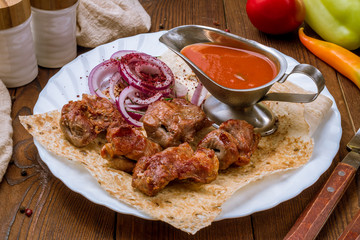 skewers of mutton flesh