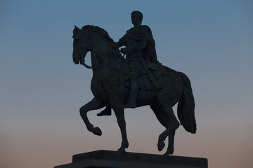 Fototapeta na wymiar Equestrian statue of Augustus Emperor, Merida, Spain