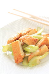 Fish cake and celery stir fried for Chinese food image