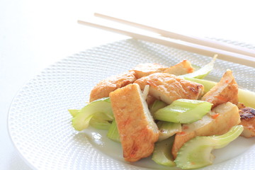 Fish cake and celery stir fried for Chinese food image