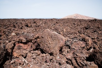 Hard abandoned rocks in a desert