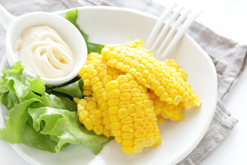 Boiled sweet corn for sald image